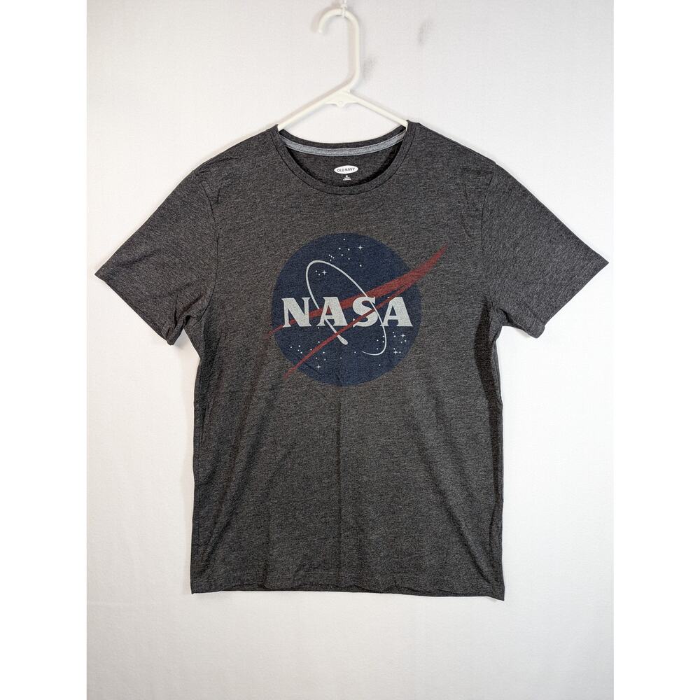 Old Navy NASA Logo Graphic T-Shirt Mens Sz Medium Gray Outer Space Galaxy
